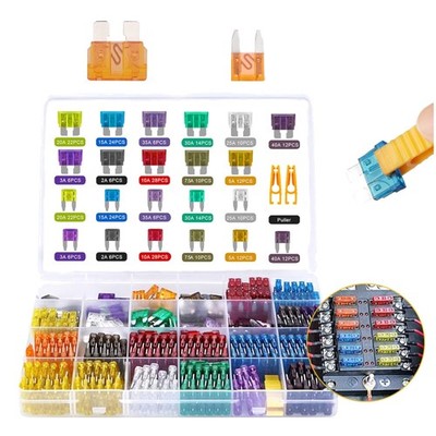 Kfz Sicherungen Set 300 Stück, Autoersatzsicherungen, Mini, Mittel, 40A, 32V