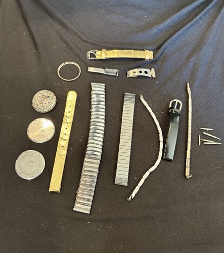 Lote de piezas de reloj vintage HMT Bulova Invicta correas traseras barras de resorte años 60 Speidel - Imagen 2 de 14