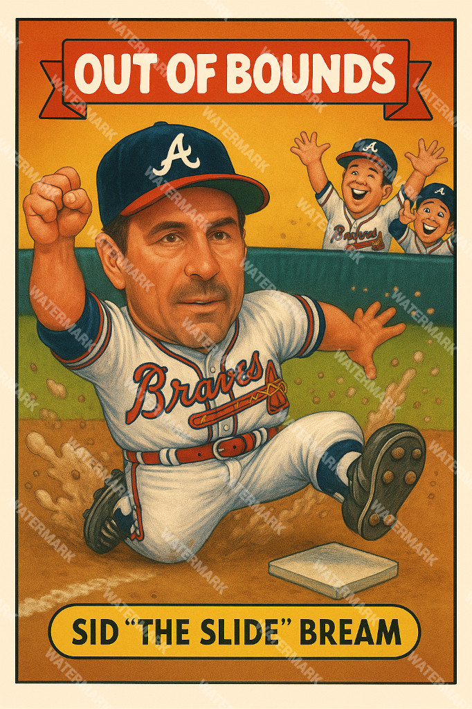GX949 Sid Bream Atlanta Braves - Out of Bounds 4x6 12x18 16x24 Photo