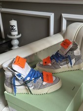 Off-White Virgil Abloh Off Court High Top Sneakers Glitter  Size 35 5 Italy