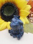NEW Natural Stone Handcarved Small Cow Figure  Fossilized Shell Dark Gray — photo 2