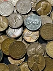 Lincoln Wheat Cent Roll, 50 Coins, Mixed Dates & Mint Marks, Circulated Pennies