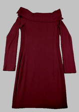 NWT Express Sweater Dress Maroon Bodycon Off The Shoulder Stretch - M $59.90