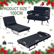 Folding Sofa Bed 4-in-1 Sleeper Bed Chair Convertible Adjustable Armchair Pillow