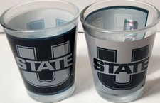 Utah State Aggies Collectible Premium 2oz Shot Glass (Set Of 2) Go Aggies Tough 