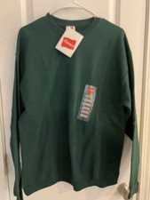 NWT Men's Med. Green Crew Neck Sweatshirt /Hanes Casual