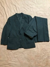 Burberrys' Men's 100% Wool Suit Jacket Pants Set Luxury Casual Trousers Faded