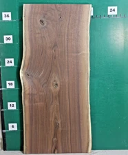 Beautiful Black Walnut Live Edge Slab 39.25"L x 18 to 16.5" W x 1.6" T #0690
