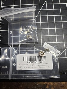 Authentic Yellow Gold Plated Sterling Silver Stud Earrings Infinite Elements Zirconia