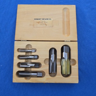 Mixed lot Vermont Tap & Die NPT Pipe Thread Tap Set 1/8  1  HSS 6pc USA