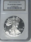 American Eagle $1 Silver 2003 -West Point NGC PF69 Ultra Cameo.   Free Shipping.
