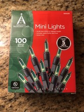NEW Unused/Tested 100 ct Green Mini Christmas Lights Strand Green Wire