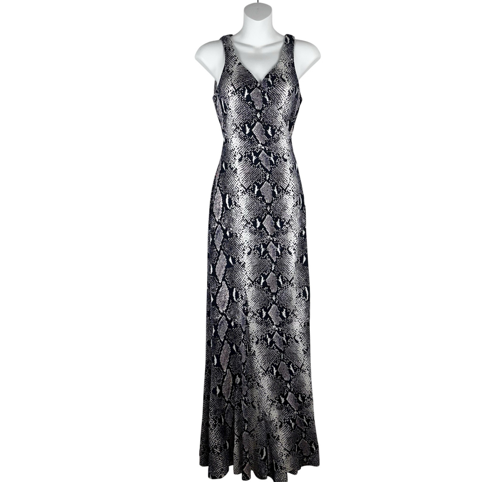 Diane Von Furstenberg Women's Snake Print Wrap Maxi Dress Size 6 Multicolor