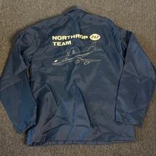 Vintage Y2k 80's Northrop 747 Boeing Team Navy Blue Snap up Longsleeve Jacket M
