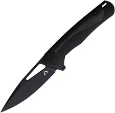 CMB Made Knives Spear Framelock Black Carbon Fiber Folding Pocket Knife - CMB04B