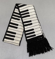 Vintage 1981 Keyboard Scarf by Edgerton Made In USA Piano Keys Scarf