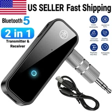 Bluetooth 5.0 USB Wireless Transmitter Receiver 2in1 Audio Adapter 3.5mm Aux Car