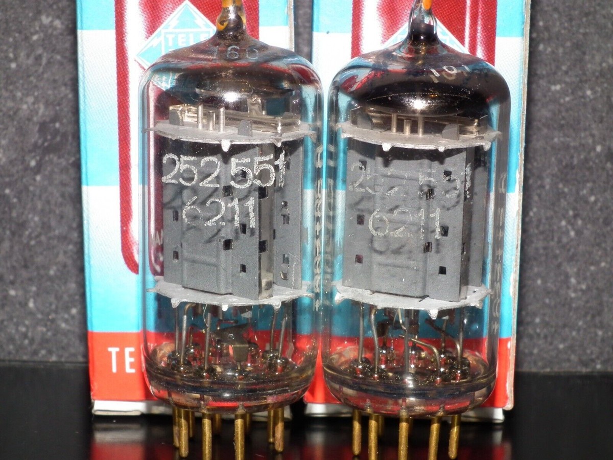 Platinum Matched Pair 6211 Telefunken ~ECC82 Tested NOS DB Gold