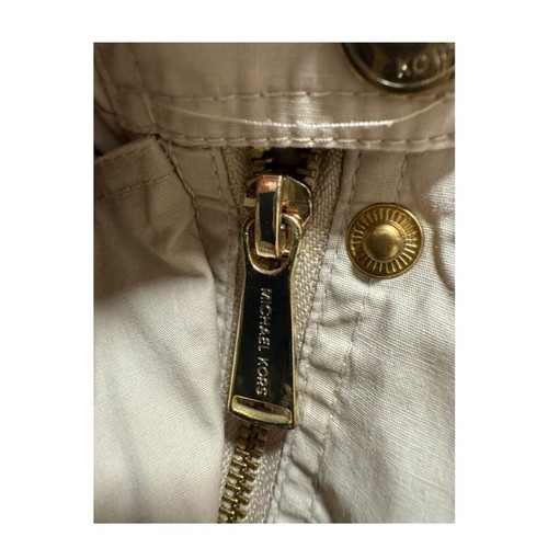Michael Kors Size XL Cream Utility Jacket with Collared Neckline & Hidden Hood - Picture 4 of 13
