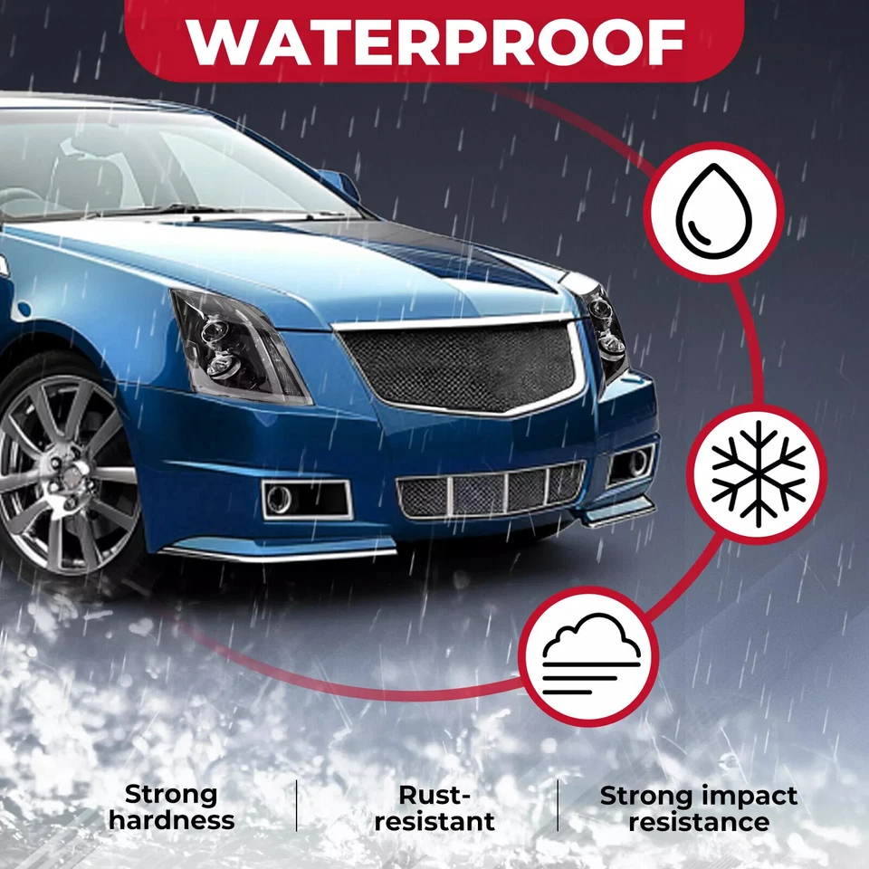 HECASA Pair Halogen Headlight For Cadillac CTS 2008-2015 Left and Right W/Bulbs - Image 3 of 4