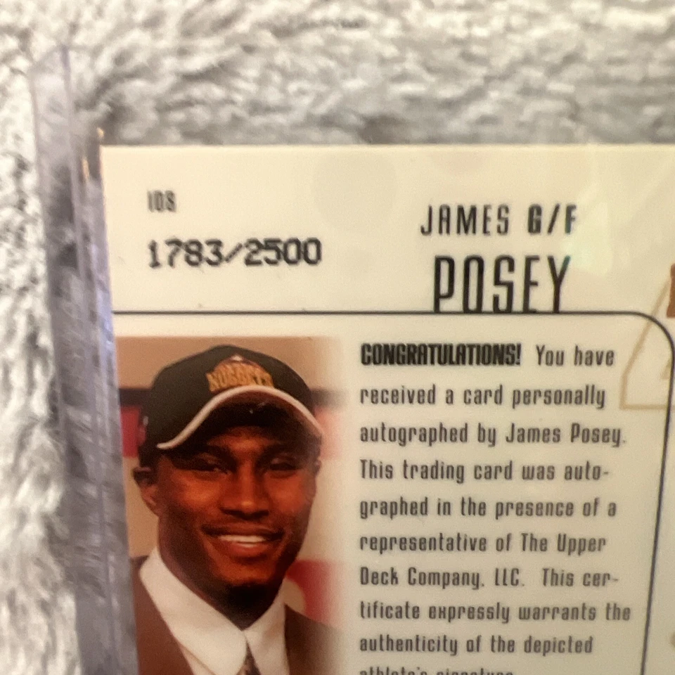 James Posey '99-00 UD SPx ON-CARD refractor automático novato #/2500 Heat Celtic CHAMP Foto 4 de 4