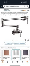 BAGNOLUX Pot Filler Faucet Brushed Stainless Steel Double HandleFaucet 23.4"