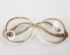 Vintage Titmus Eye Glasses Z87 Gold Apricot Curved Horn Rimmed Frames 50-18-150