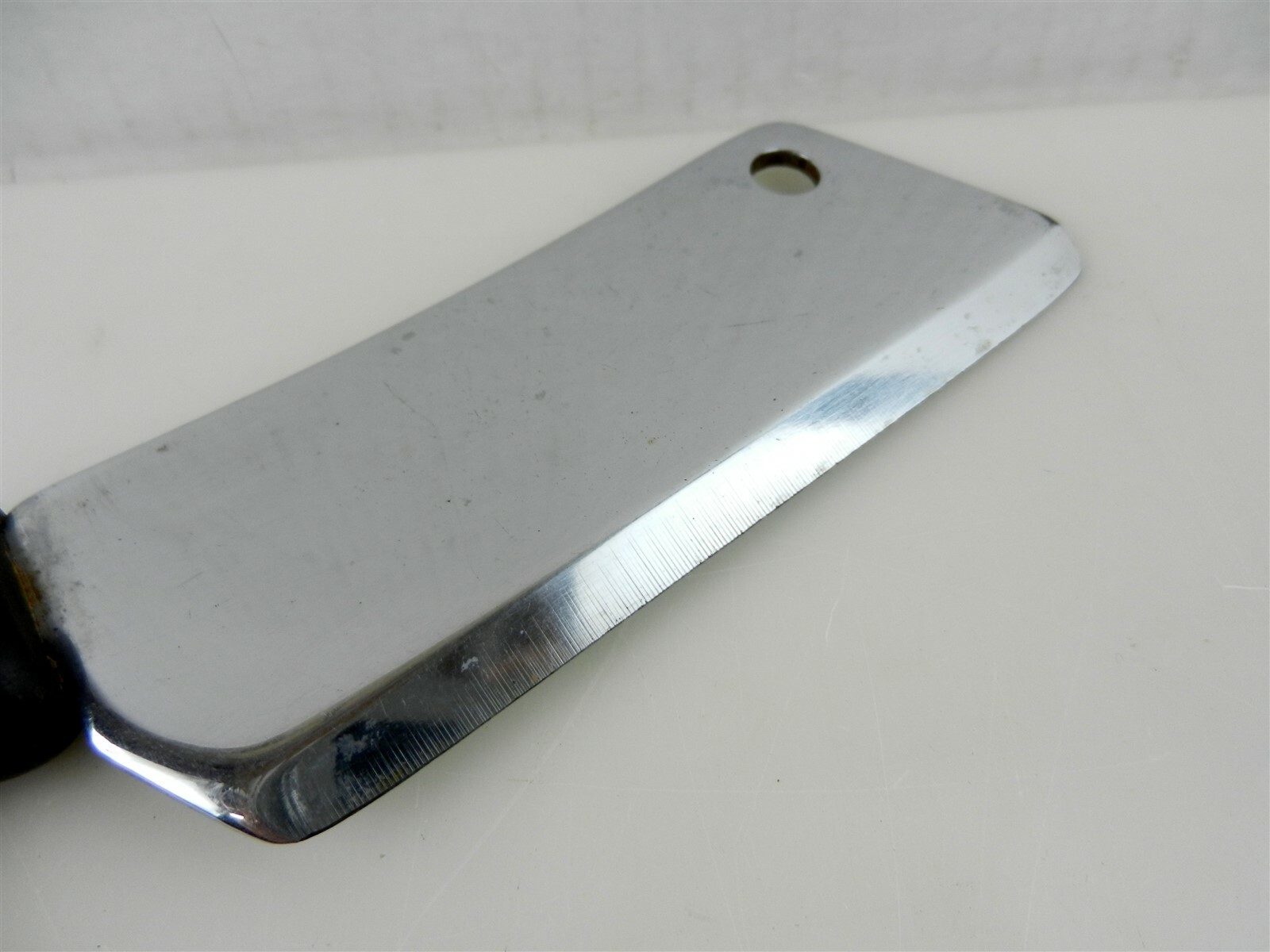 Vtg Cattaraugus Kitchen Cleaver Chef's Knife 4 5/8" Blade Diamond Cut Grip S30