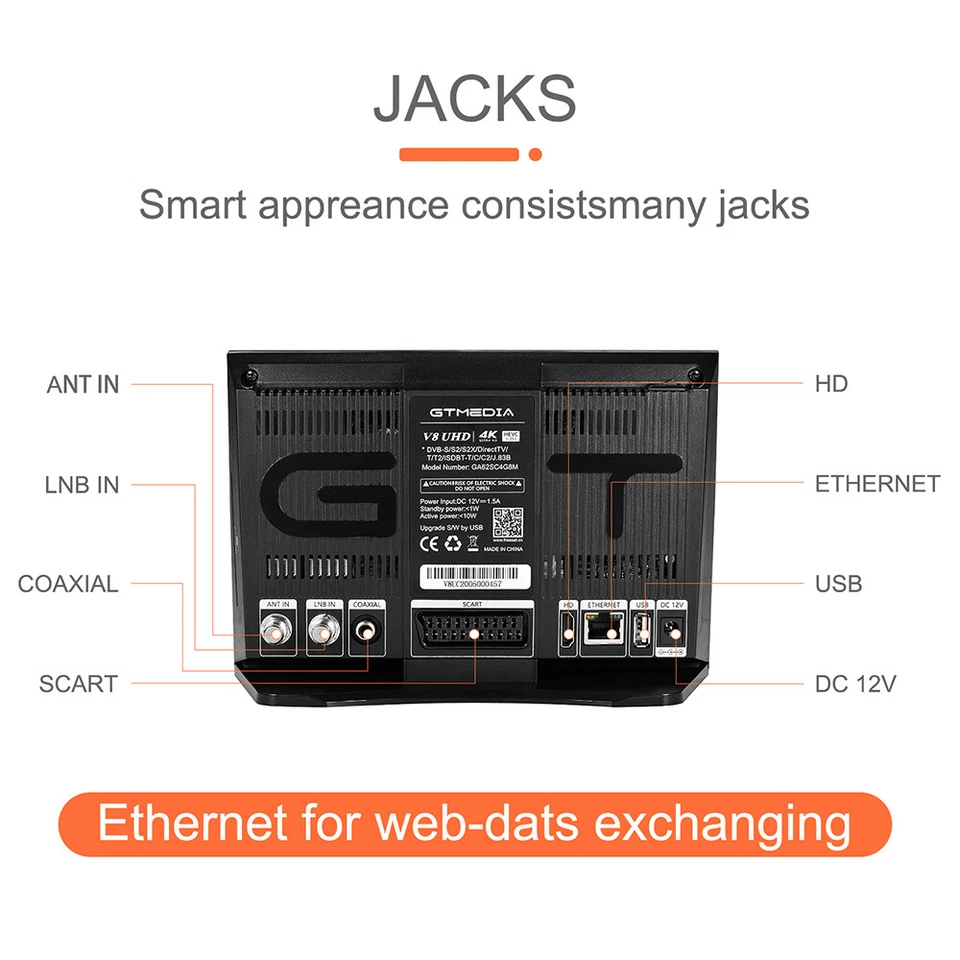 4K UHD FTA DVB-S2/S2X/T2/ATSC-J.83B Satellite TV Receiver Twin Tuner Decoder Box - Image 4 of 4