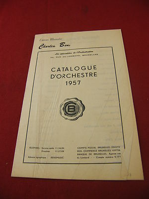Orchestra Catalog 1957 Charles Bens