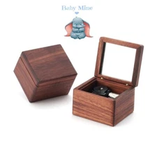 Sankyo Dark Natural Wood Music Box  ♫  BABY MINE ♫