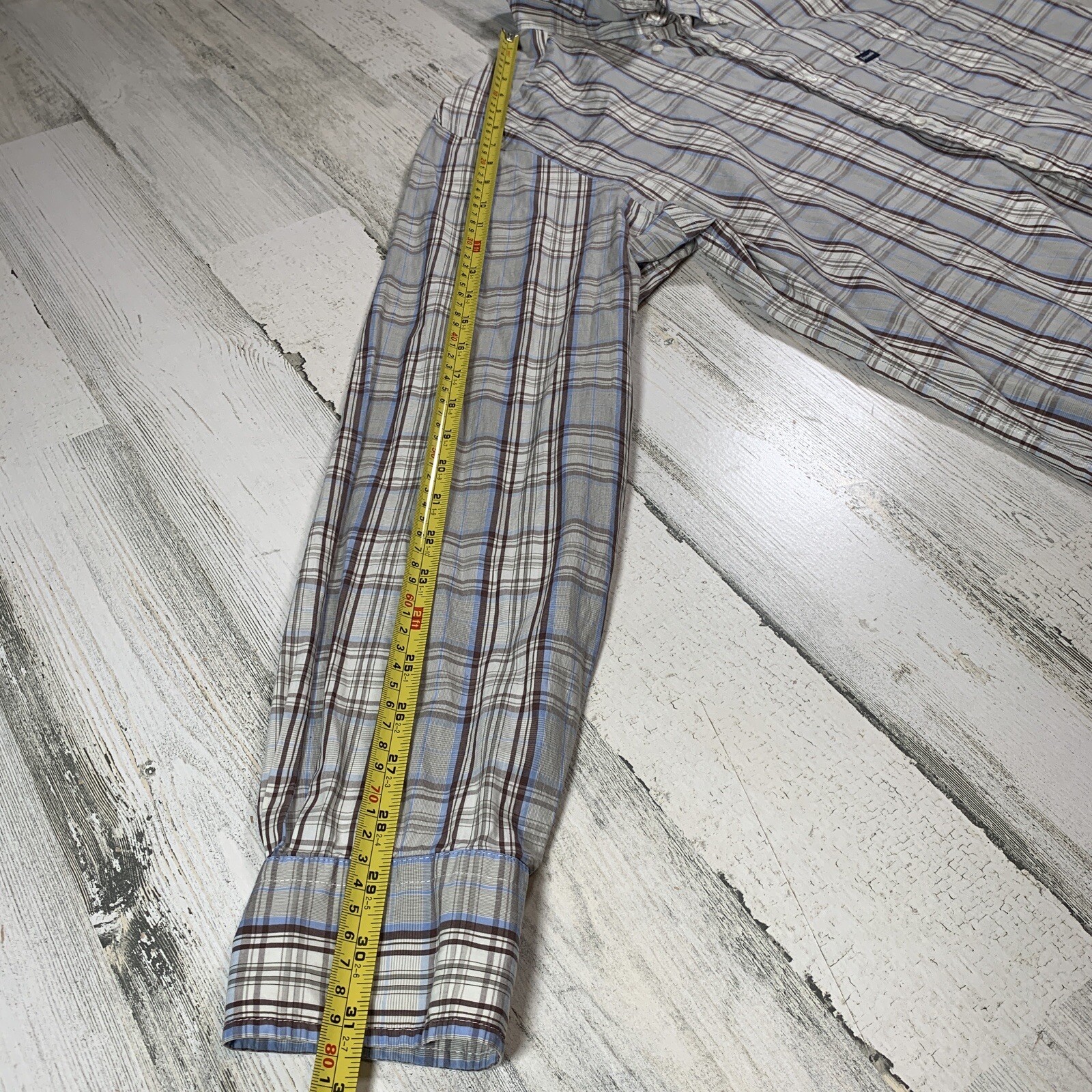 Faconnable Multicolor Checkered Button Down Long … - image 7