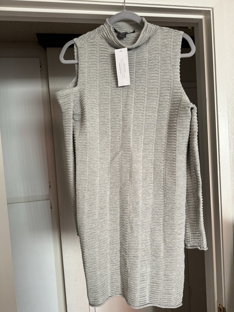 french connection grey knit dress Sweater Womens Medium Size 12. Stretchy fit:Tailored