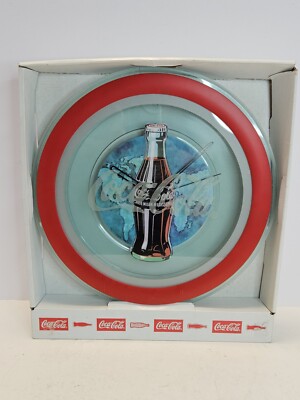 Vintage 1980's Coca-Cola Batterie Wanduhr NOS Unbenutzt W / Verpackung Burwood