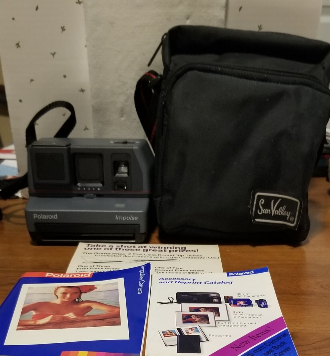 Vintage Polaroid Impulse One Step Instant Camera with Case and Manual