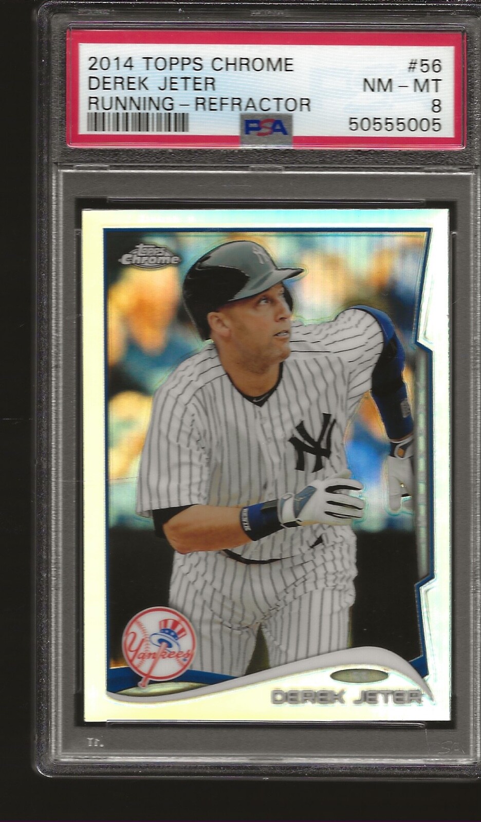 DEREK JETER 2014 Topps Chrome Refractor PSA 8 MINT HOF  New York Yankees #56