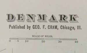 Vintage 1902 Denmark Map 11 X14 Old Antique Original Copenhagen Odense rhus Ebay