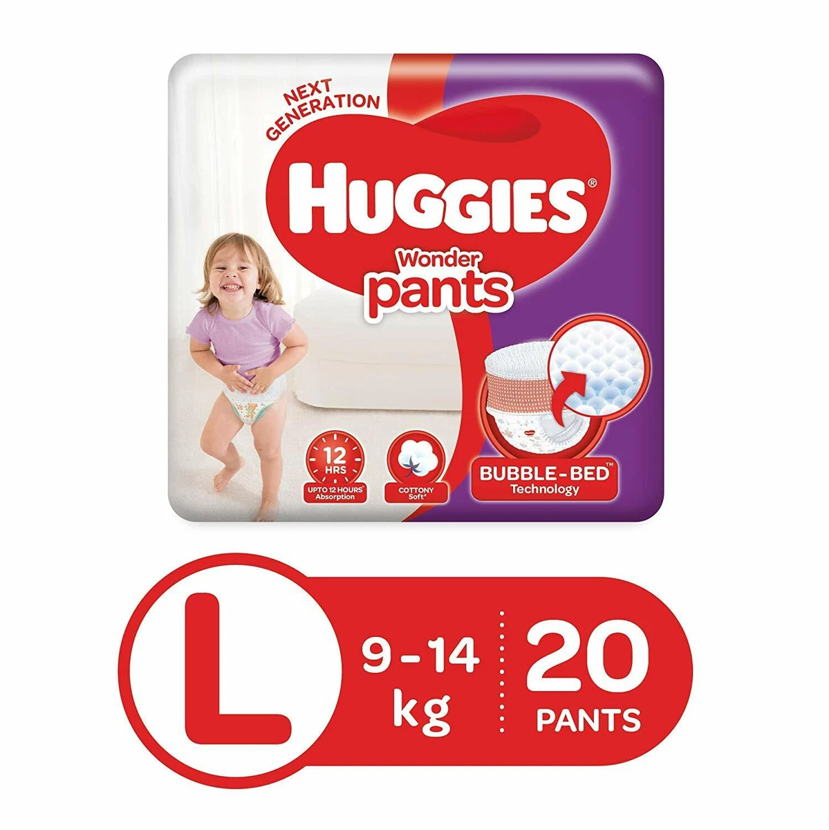Huggies Wonder Pants Diapers Large Pack of 20 free shipping