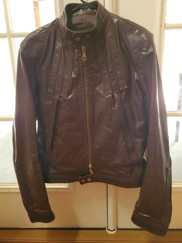 Dsquared2 Brown Men Leather Biker 