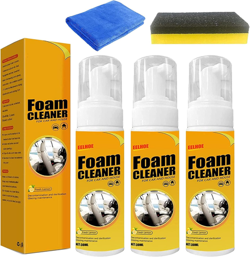 Foam Cleaner Spray, Lemon Flavor, 30Ml, 3 Pcs for Car and House