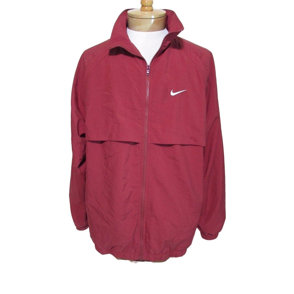 新品タグ付き　Nike レッドジャケット メンズウェア　XLサイズ Nike men's XL red windbreaker jacket w/ side pockets zip up | eBay