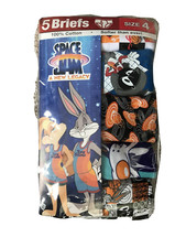 Space Jam A New Legacy 5 Cotton Briefs -Boy's Size 4 NEW