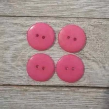 resin colors sewing buttons 2 holes flat hot pink 3/4 inch 20mm 4pc