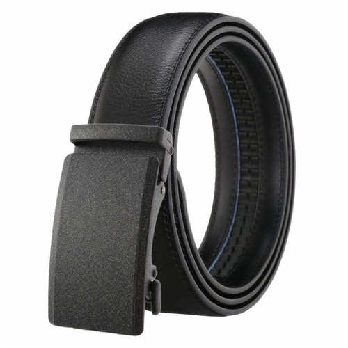 Fashion Men Leather Belt Slide Classic Waistband Waist Strap Automatic Buckle - Bild 15 von 16