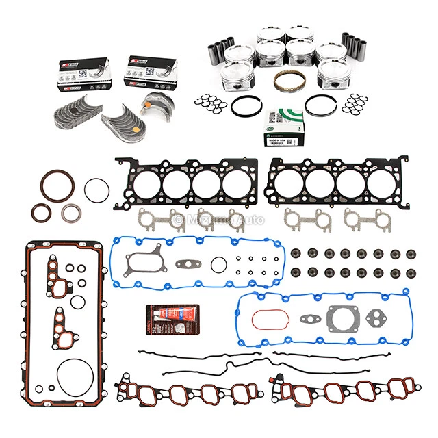 Conjunto completo de rolamentos de pistão de junta compatível com 00-04 Ford E150 F150 Expedition SOHC 16V - Imagem 2 de 4