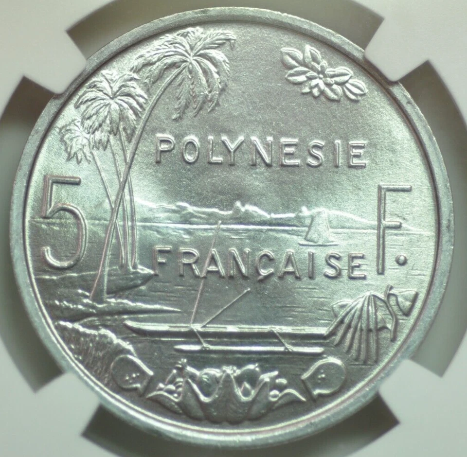 mw6024 French Polynesia; 5 Francs 1965  NGC MS65 - Image 3 of 3