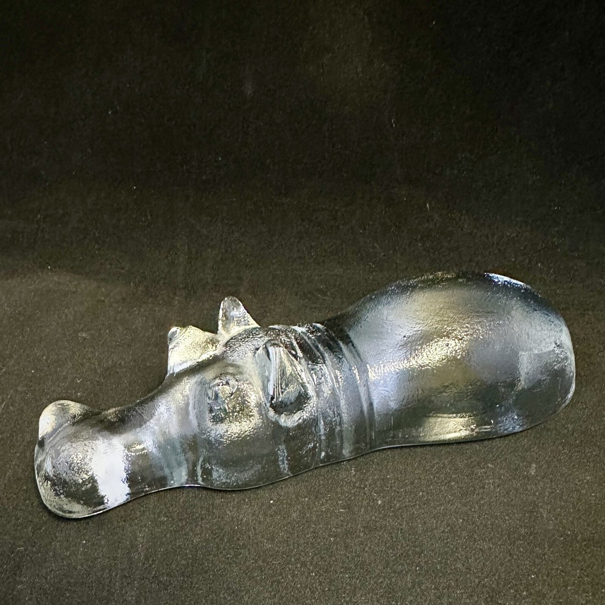 Hippo Shaped Paperweight Figural Kosta Boda Art Glass Bertil Hippo Shaped Paperweight Figural Kosta Boda Art Glass Bertil