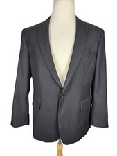 Vinci Mens Black Striped Poly Rayon Blend Sport Coat S24