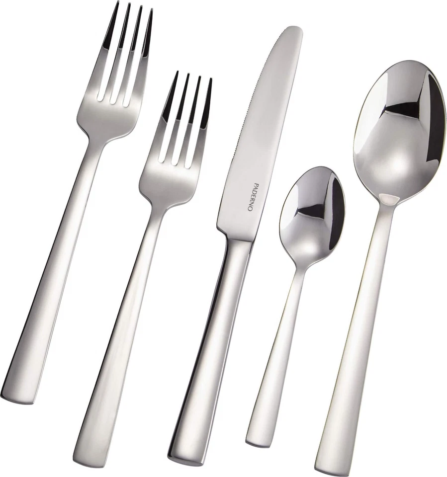 Juego de cubiertos de acero inoxidable PADERNO Argentia Pro Series 60 piezas, sirve 12 Foto 2 de 4