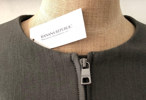 Banana Republic 0 NWT $158 Gray Zip Jacket Bell Sleeves Lined Spring Fall NEW - Picture 3 of 7